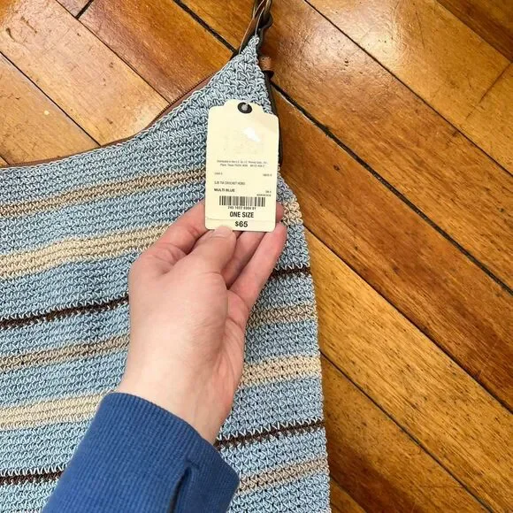 St John's Bay Tote Bag Women's Blue Yellow Straw Woven $65 NWT - Picture 3 of 7